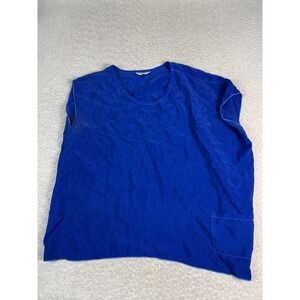 Hard Tail Forever‎ Shirt Womens Medium Blue Cupra Made USA Loose Fit Boho Top